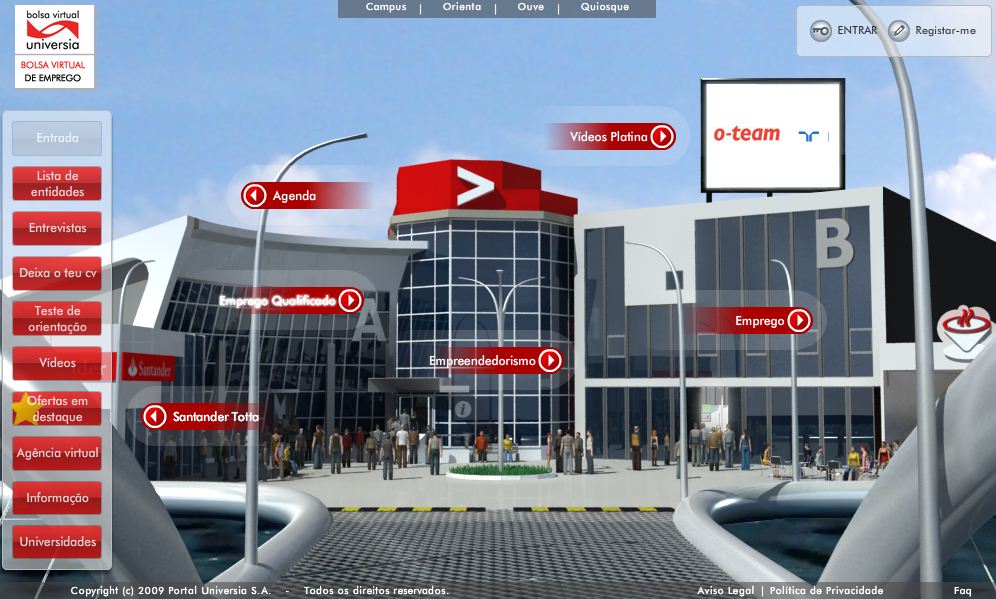 Bolsa virtual de emprego aberta em permanência Universia