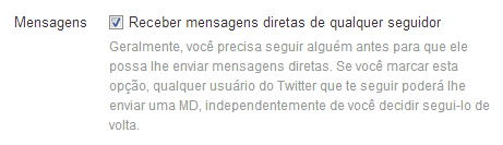 twitter mensagem directa