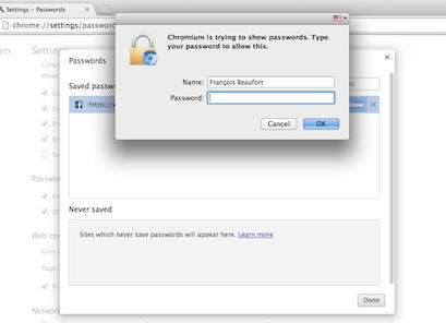 google chrome passwords
