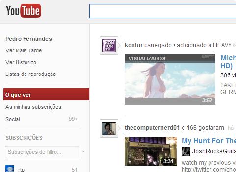 Novo layout do Youtube