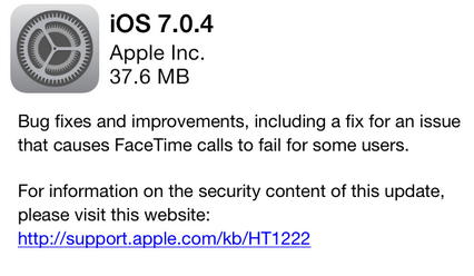 iOS 7.0.4