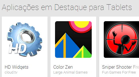 Aplicações para tablets Google Play