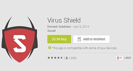 virus shield android app removed