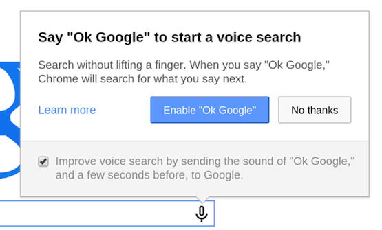chrome ok google