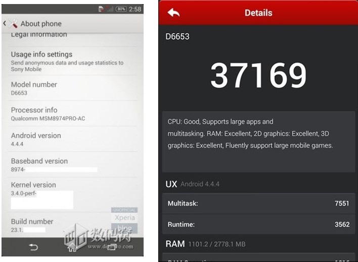 xperia Z3 benchmark