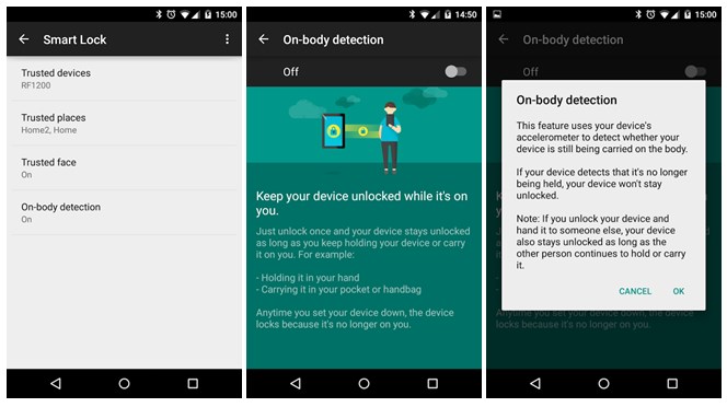 android on-body detection