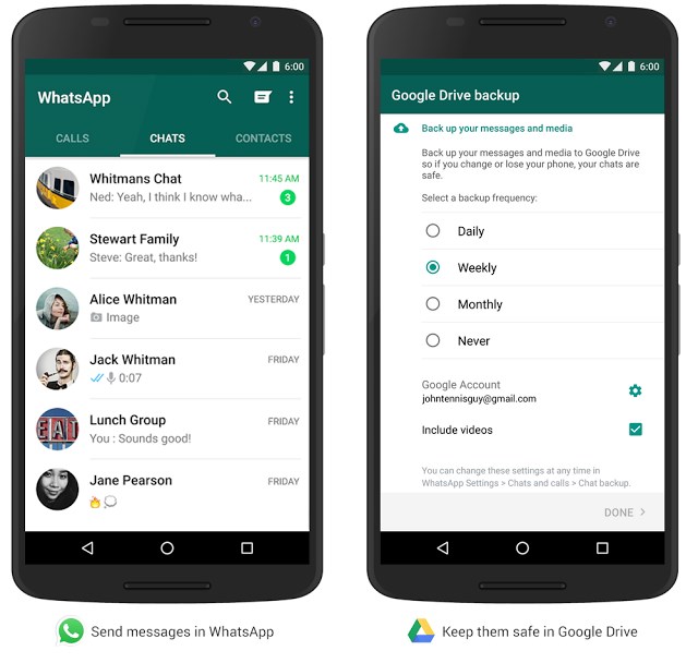 google drive backup whatsapp