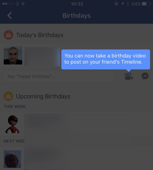 facebook video aniversário