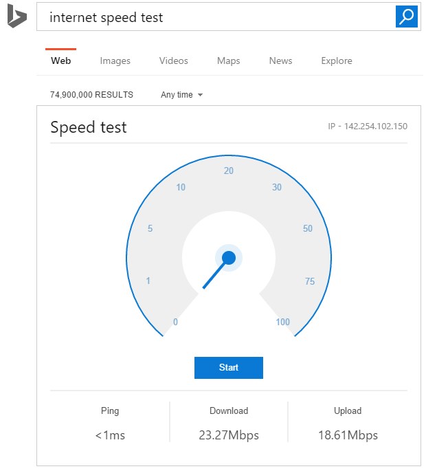 bing teste velocidade da internet
