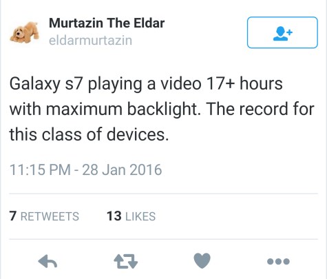 autonomia do Galaxy S7
