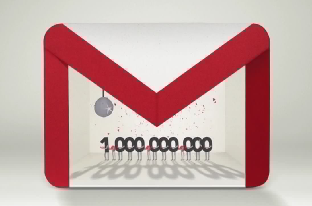 gmail mil milhões de utilizadores