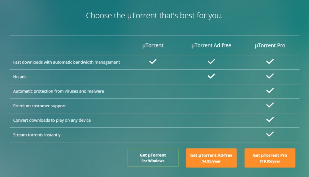 utorrent planos