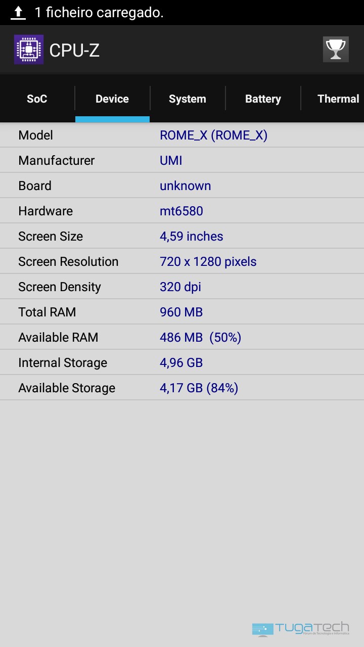 cpuz android rome x