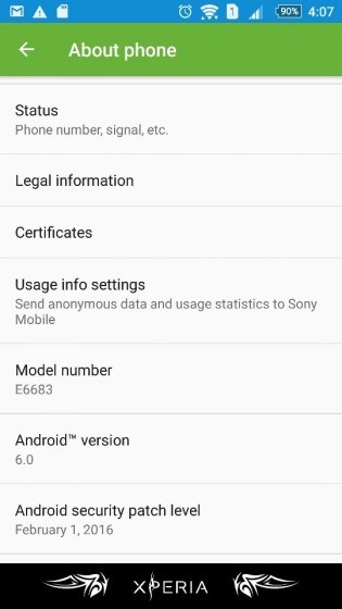 android 6.0 sony xperia z5