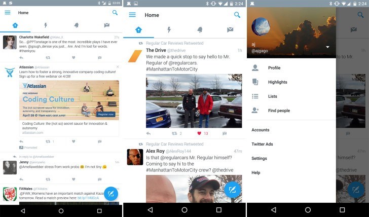 Material Design no twitter
