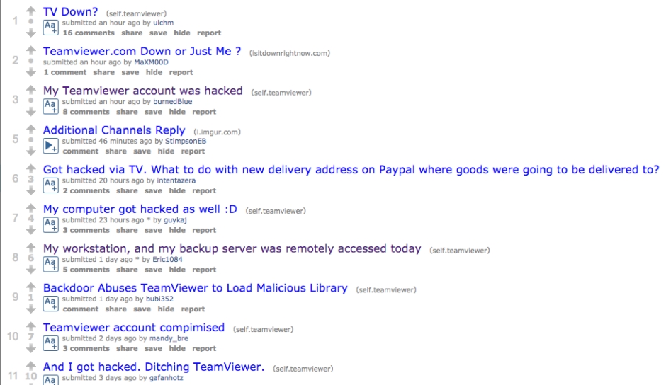 Relatos de incidentes