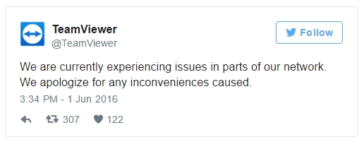 Twitter do TeamViewer