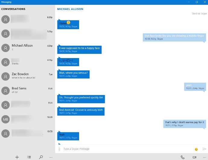 Messaging do Windows 10
