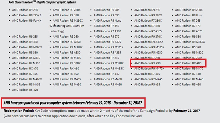 Listagem da placa no site da AMD