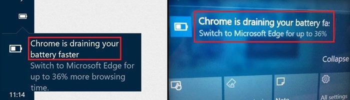 notificação do Windows sobre o chrome