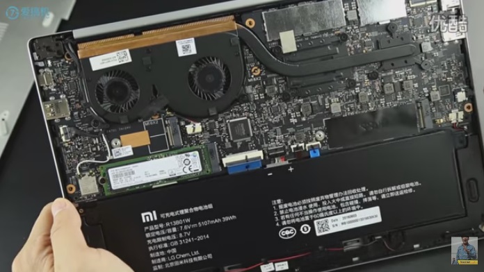 interior do Mi Notebook Air 