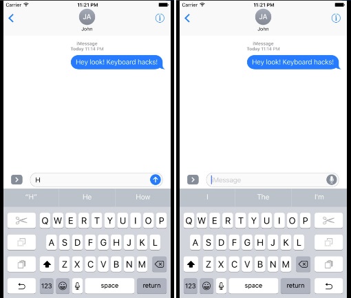 teclado para uma mão no ios