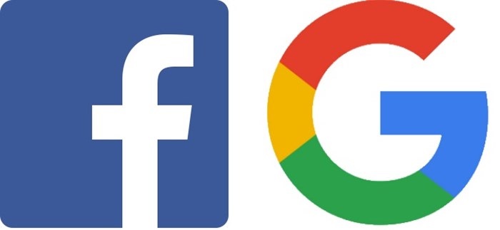 facebook e google logotipos