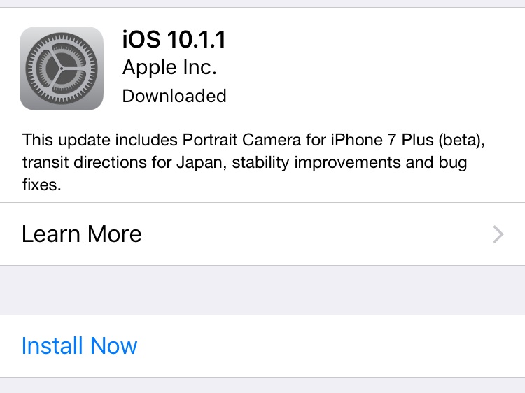 imagem da atualização no iOS