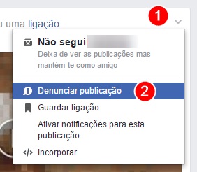 reportar no facebook