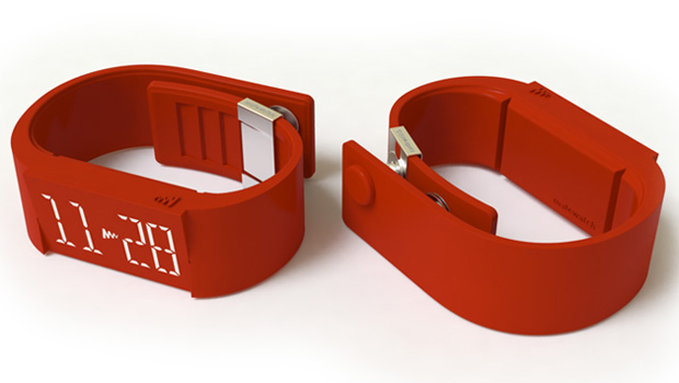 Relógio de pulso 'silencioso' tem visor touchscreen e carregador via USB Mutewatch1