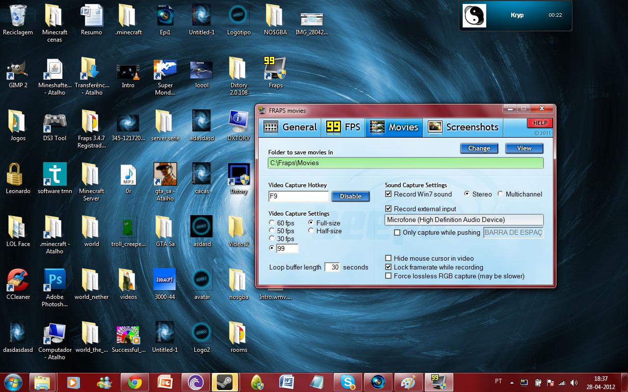 [Resolvido]Fraps problema PcE7g