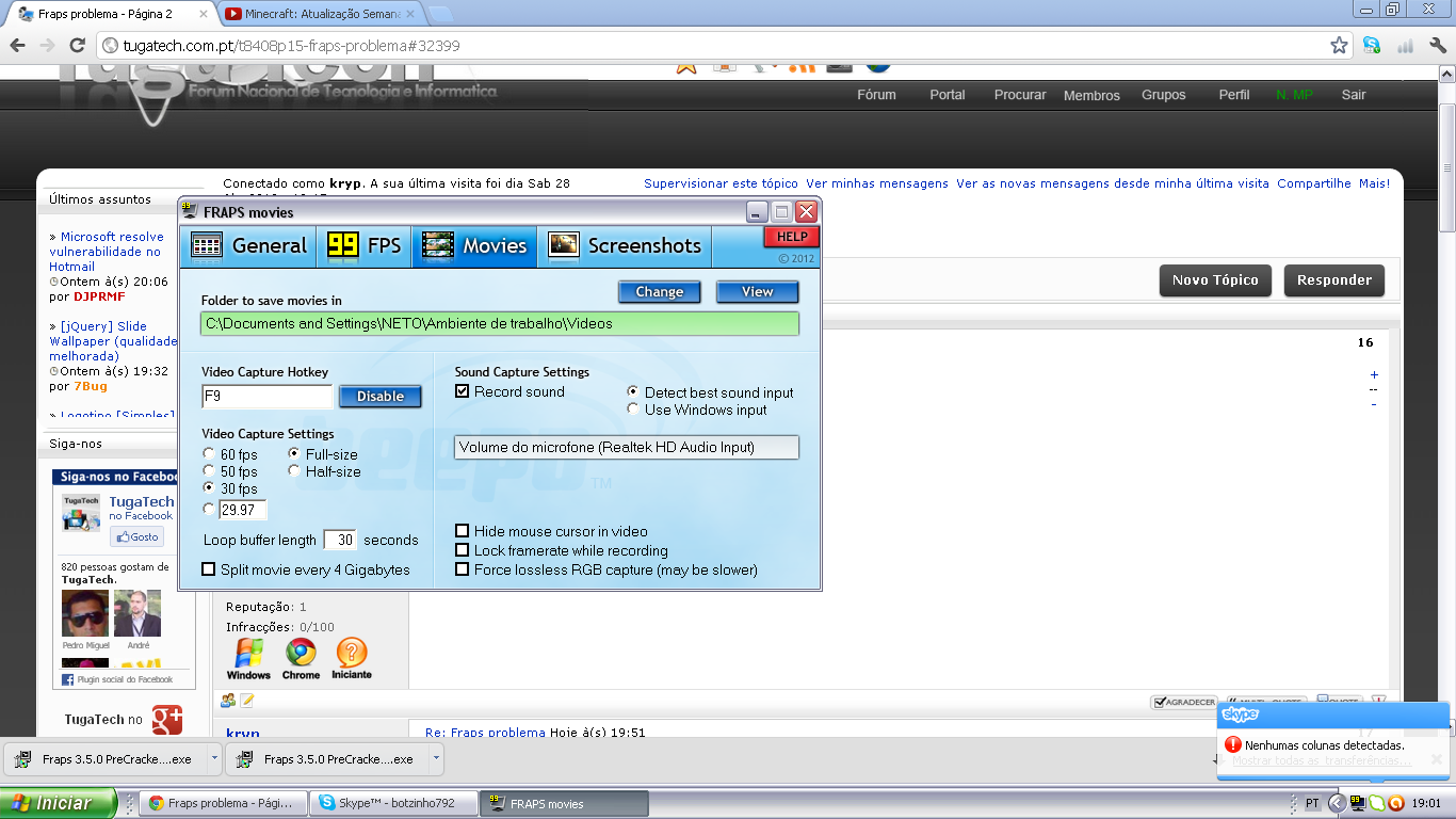 [Resolvido]Fraps problema YKxZx
