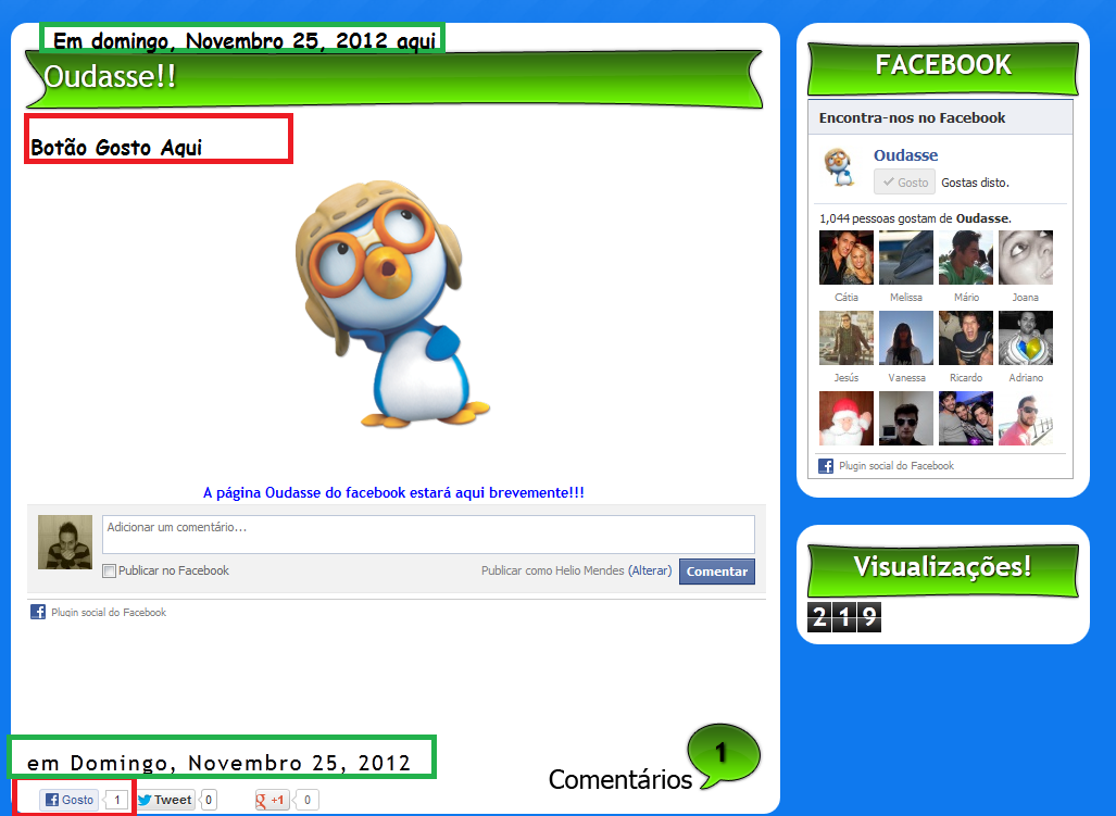 [Blogger] Ajuda em personalizar o blog HMDnL
