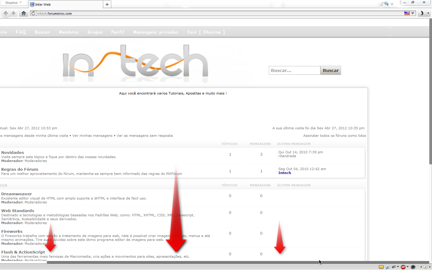 Avaliação de fórum RWvUx